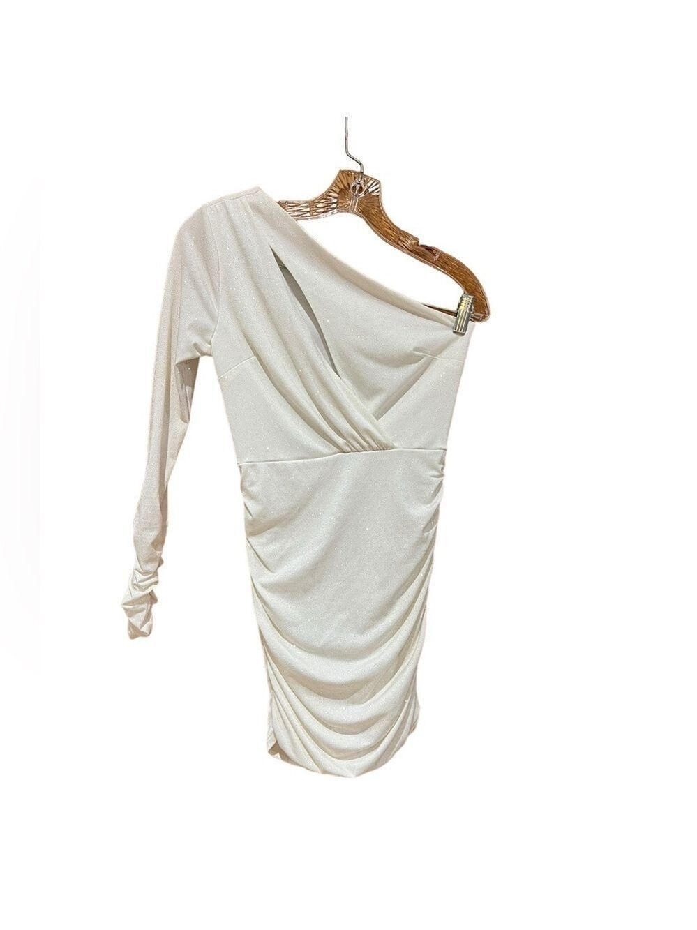 Lucy in the Sky Glitter One Sleeve Bodycon Mini Dress Small
